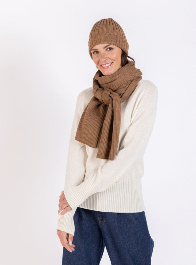 Maison Solfin - Bonnet mixte en laine mérinos marron – U