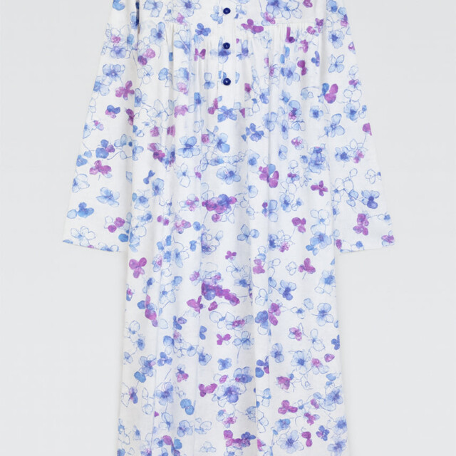 Maison-solfin - Chemise de nuit femme imprimée en coton bleuet – 5