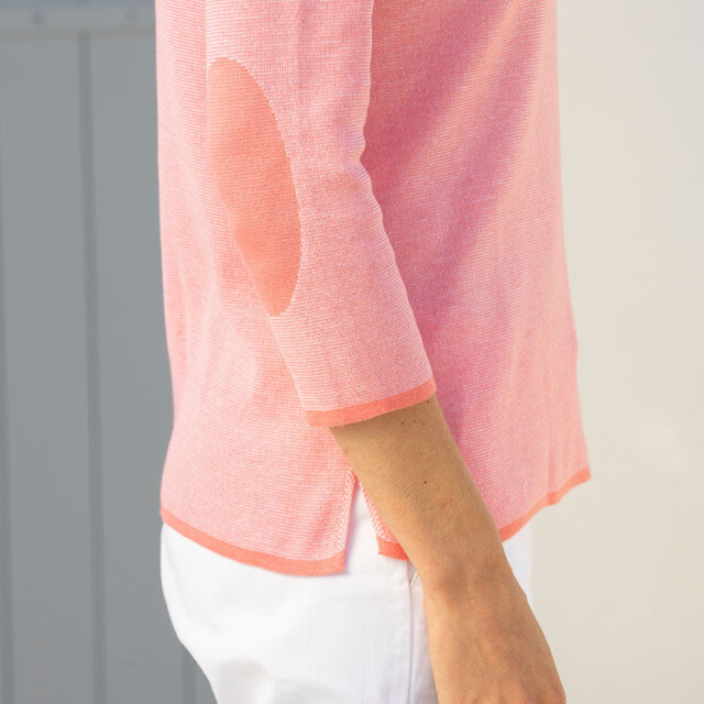 Maison Solfin - Pull femme col rond en coton rose – 52