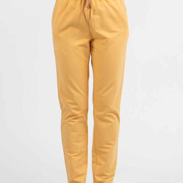 Maison Solfin - Pantalon femme molleton coton jaune miel – 52