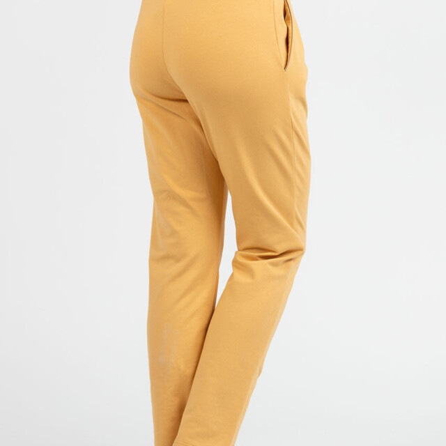 Maison Solfin - Pantalon femme molleton coton jaune miel – 52