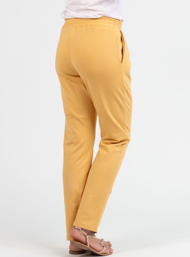 Maison Solfin - Pantalon femme molleton coton jaune miel – 52