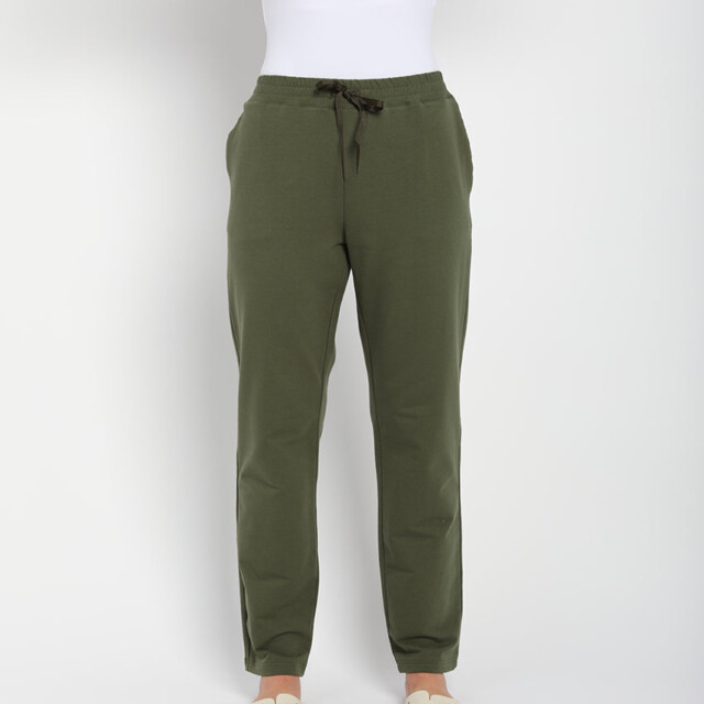 Maison-solfin - Pantalon femme coton molleton vert algue – 52