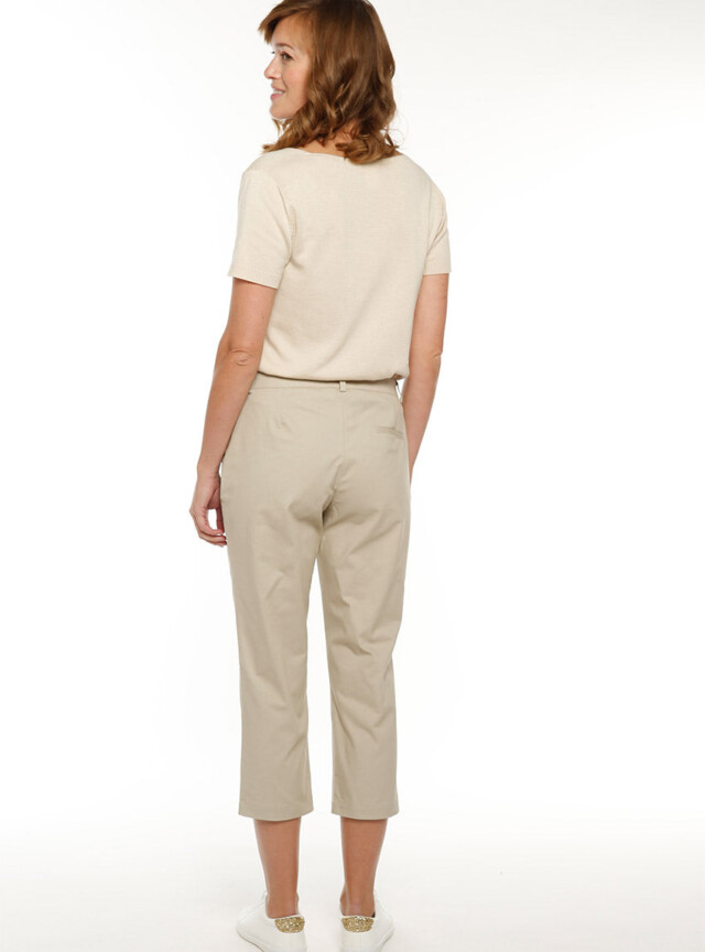 Maison-solfin - Pantacourt chino femme en coton beige – 52