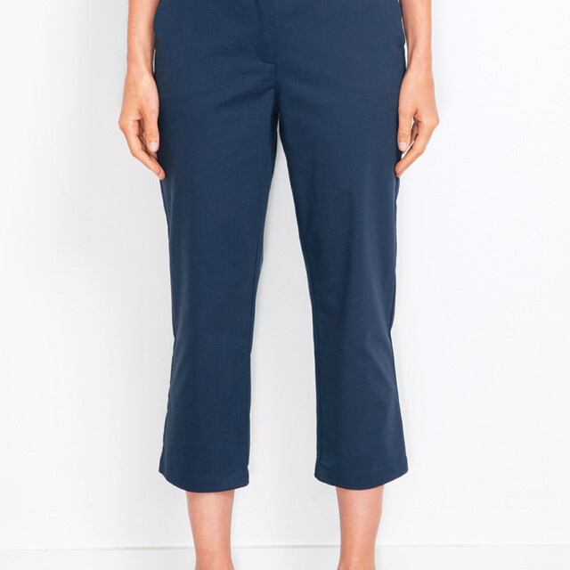 Maison Solfin - Pantacourt chino femme en coton bleu marine – 52