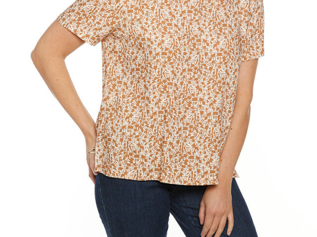 7283 CAM 1 blouse femme viscose beige camel Maison Solfin - Blouse femme en viscose beige camel – 52