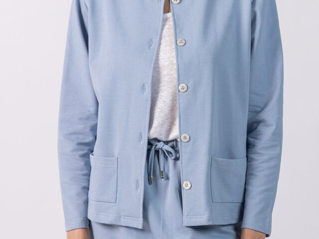 Maison-solfin - Veste femme en molleton coton bleu clair – 48