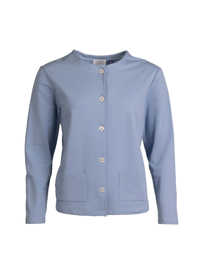 Maison-solfin - Veste femme en molleton coton bleu clair – 48
