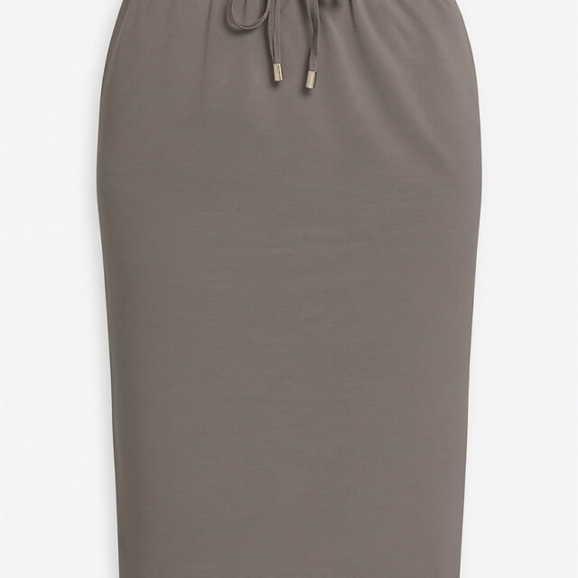 Maison Solfin - Jupe midi gris taupe en coton – 52