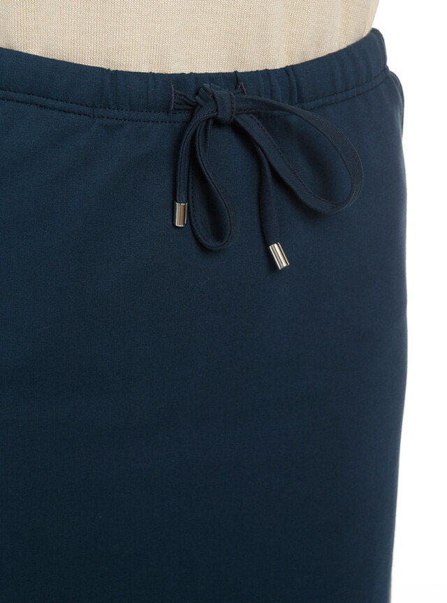 Maison Solfin - Jupe midi bleu marine en coton – 40