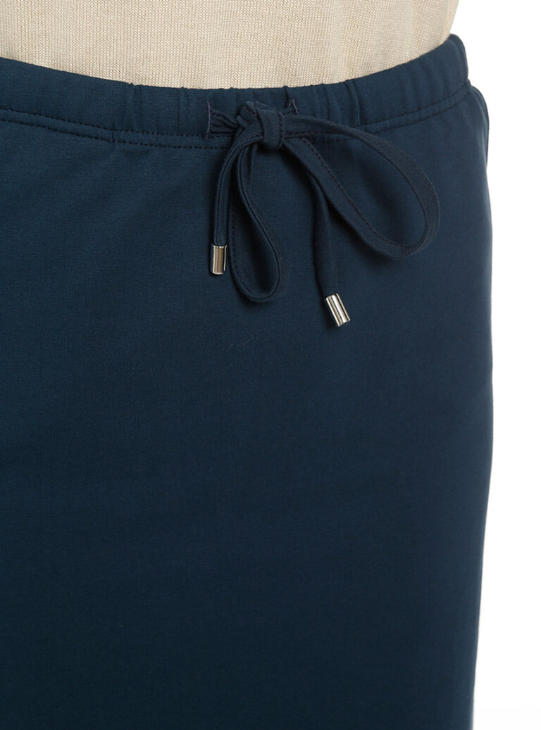 Maison Solfin - Jupe midi bleu marine en coton – 40