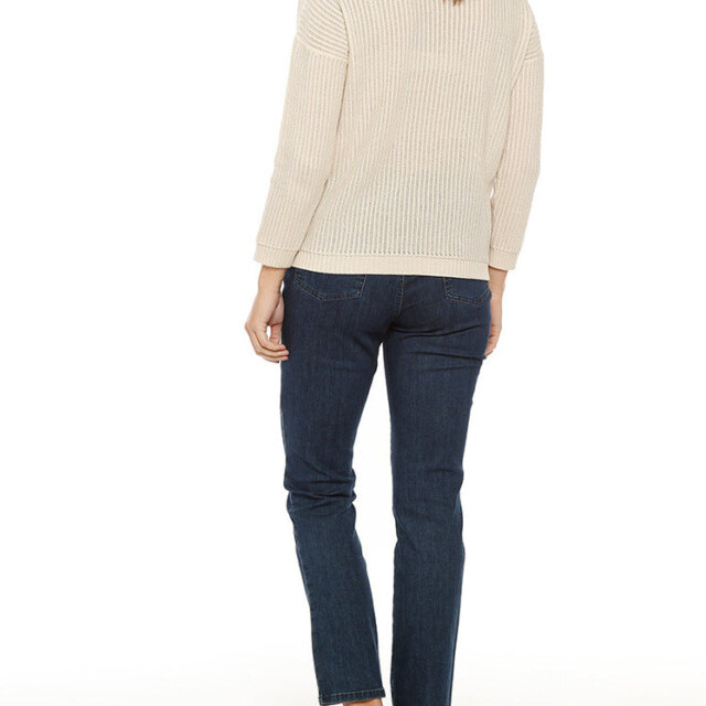 Maison-solfin - Pull femme coton ajouré beige lin – 48