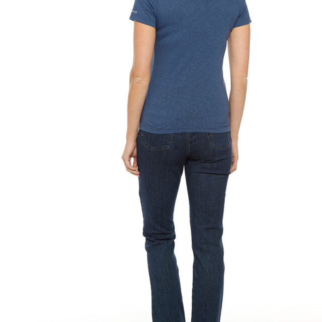 Maison-solfin - Tee-shirt femme uni bleu orage en coton – 36