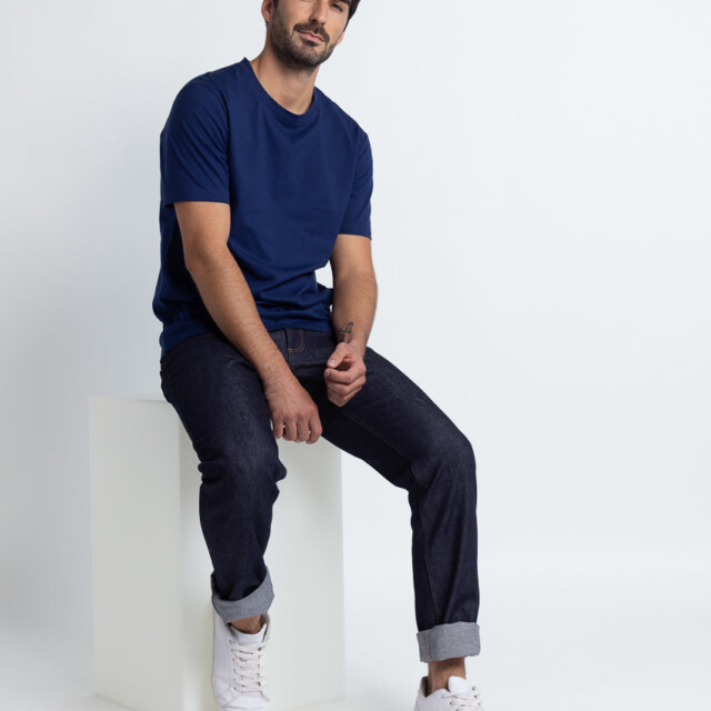Maison-solfin - Tee-shirt homme en coton bio bleu marine – 6