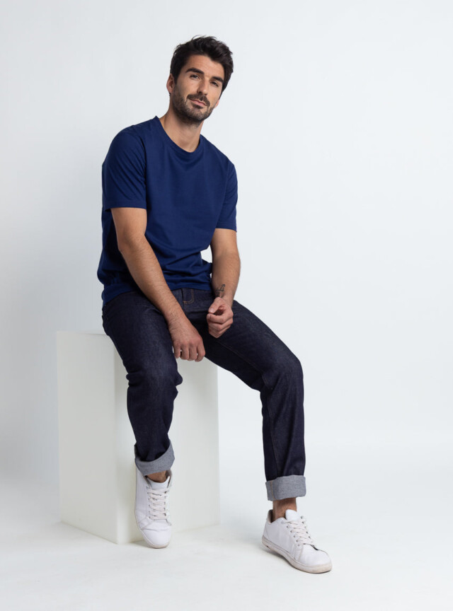 Maison-solfin - Tee-shirt homme en coton bio bleu marine – 6