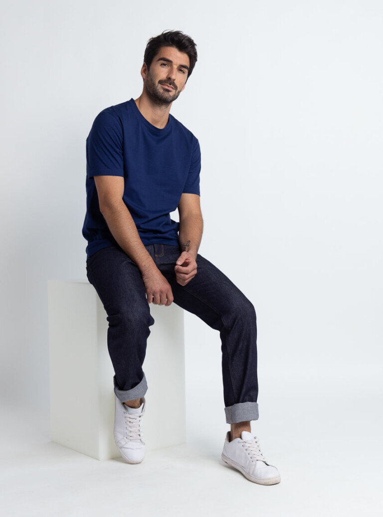 Maison-solfin - Tee-shirt homme en coton bio bleu marine – 5