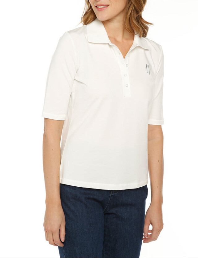 MAISON SOLFIN - Polo femme en coton blanc naturel
