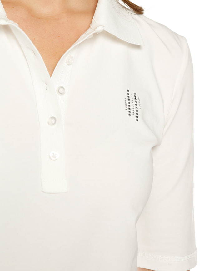 Maison-solfin - Polo femme en coton blanc naturel – 40