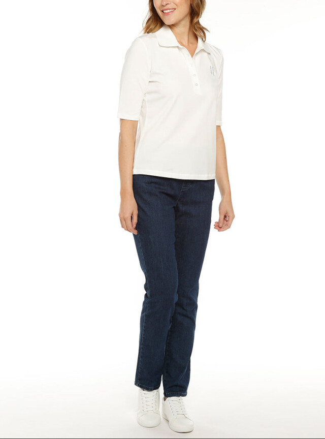 Maison-solfin - Polo femme en coton blanc naturel – 40