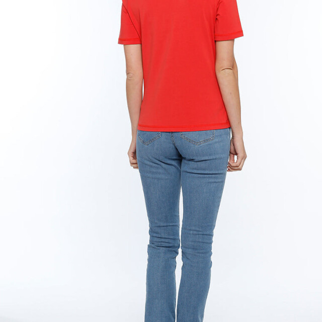 Maison-solfin - Polo femme en coton rouge – 46