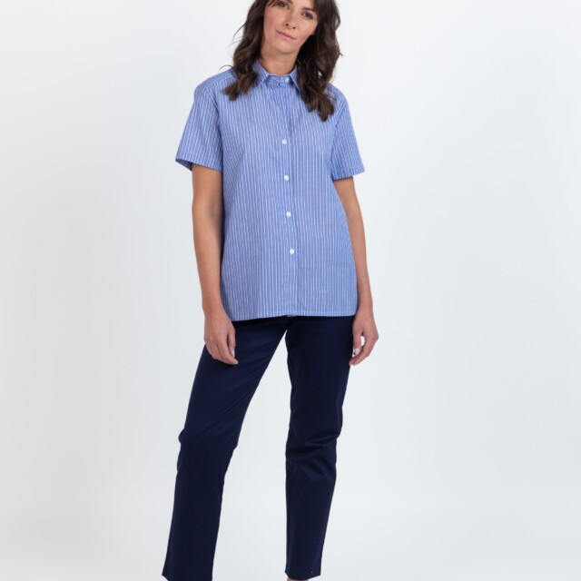 Maison-solfin - Pantalon chino femme en coton bleu marine – 52