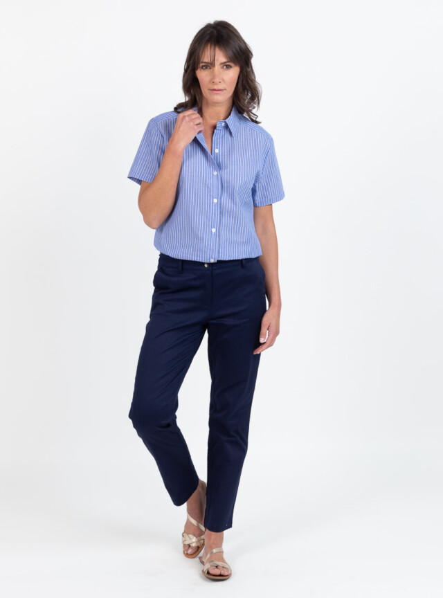 Maison-solfin - Pantalon chino femme en coton bleu marine – 52