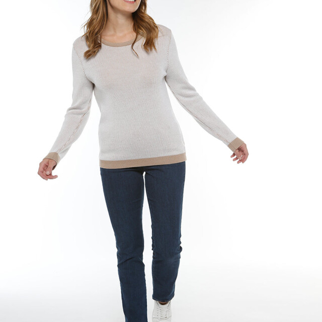 Maison Solfin - Pull femme maille anglaise beige chaud – 50