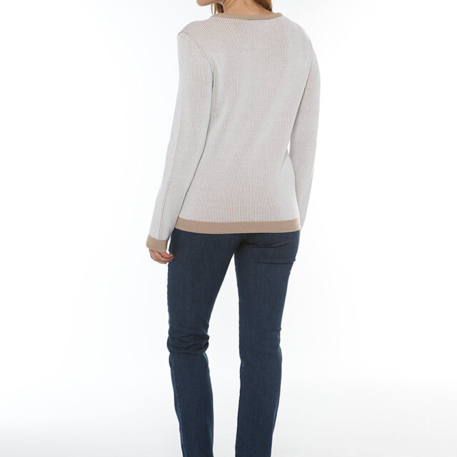 Maison Solfin - Pull femme maille anglaise beige chaud – 50