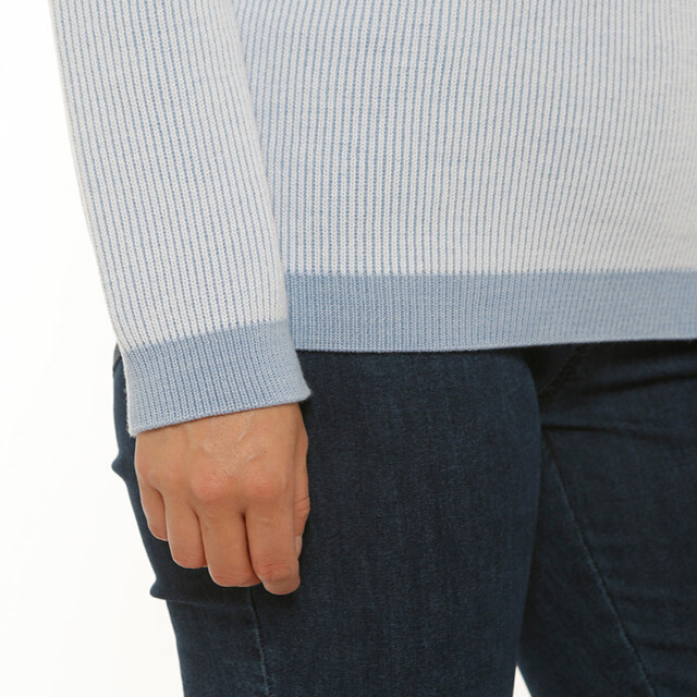 Maison Solfin - Pull femme maille anglaise bleu ciel – 50