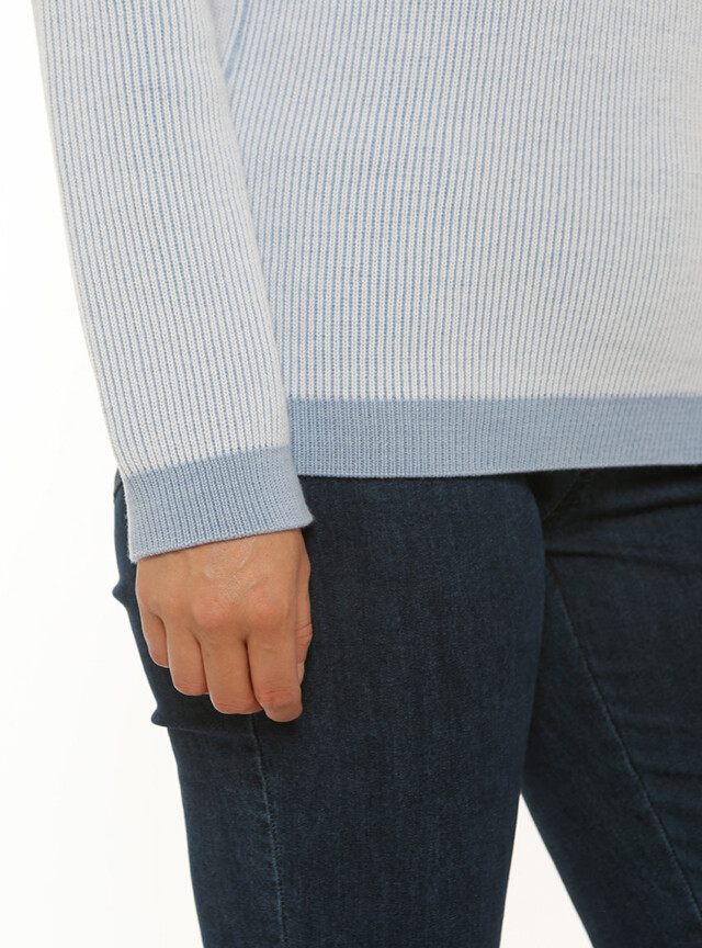 Maison Solfin - Pull femme maille anglaise bleu ciel – 50