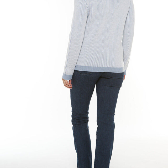 Maison Solfin - Pull femme maille anglaise bleu ciel – 50
