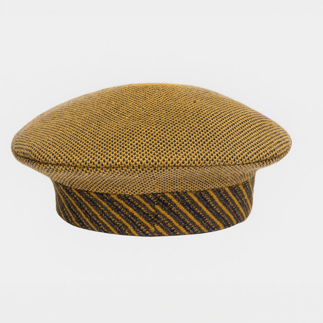 Maison Solfin - Béret maille chevron jacquard jaune – U