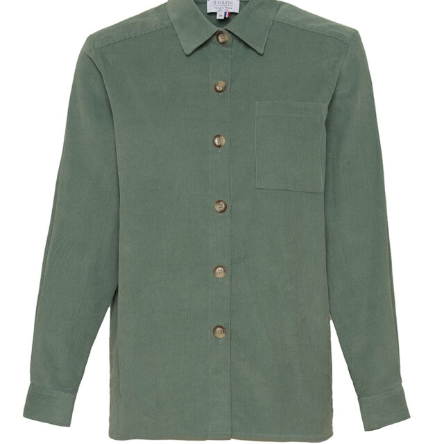 Maison Solfin - Surchemise femme en coton vert mousse – 38