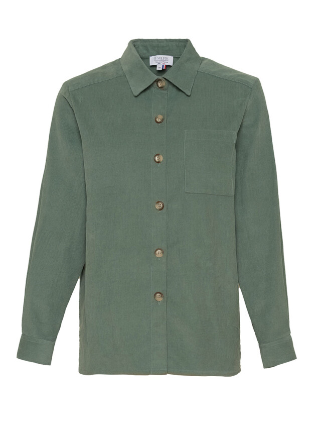 Maison Solfin - Surchemise femme en coton vert mousse – 38