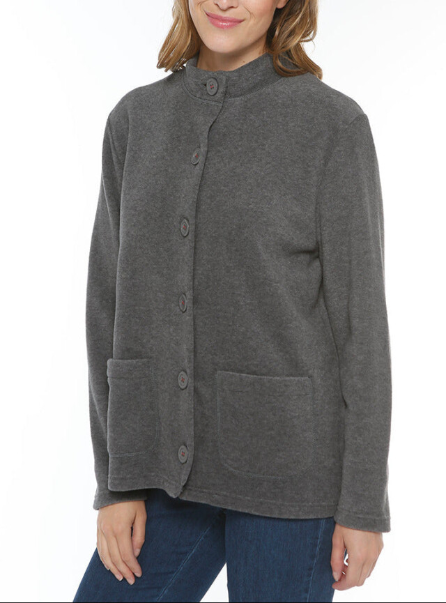 Cape femme gris anthracite fabriquée en France par la marque MAISON SOLFIN MAISON SOLFIN - Cape femme gris anthracite fabriquée en France