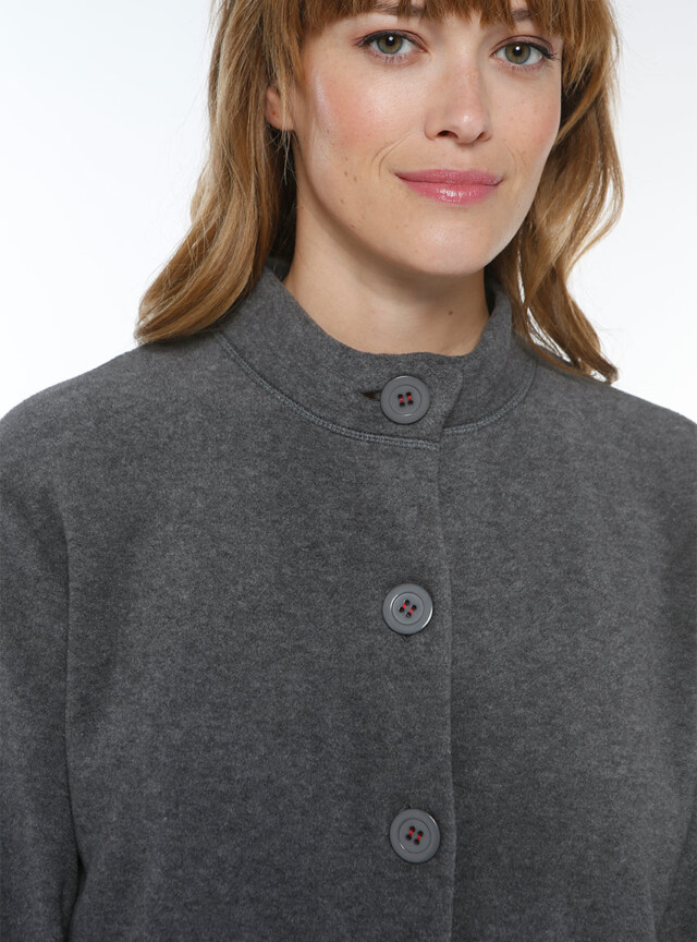 Maison Solfin - Veste polaire femme col montant gris anthracite – 2
