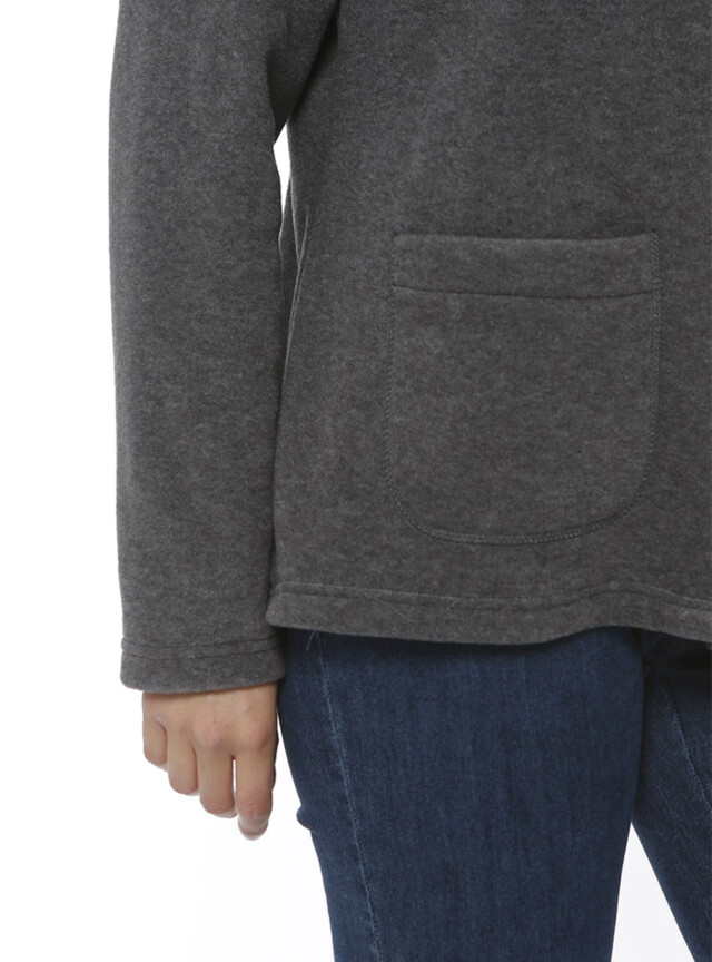 Maison Solfin - Veste polaire femme col montant gris anthracite – 2