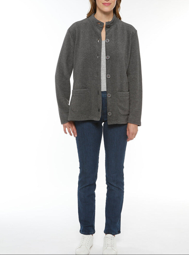Maison Solfin - Cape femme gris anthracite fabriquée en France – 3