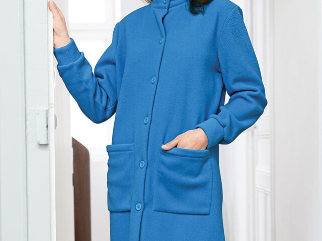 Maison Solfin - Robe de chambre femme polaire en polyester bleu azur – 48