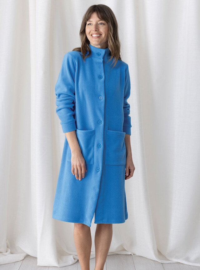 Maison Solfin - Robe de chambre femme polaire en polyester bleu azur – 48