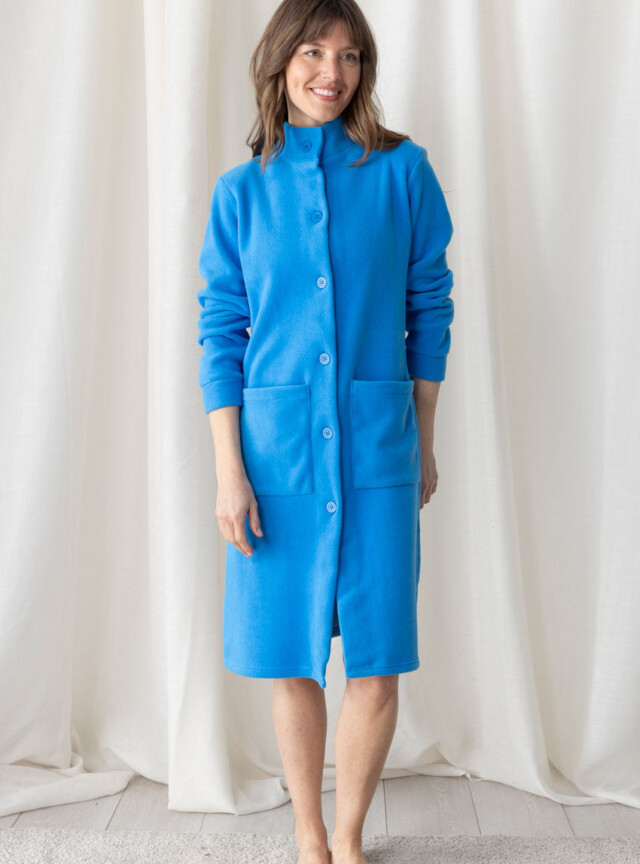 Maison Solfin - Robe de chambre femme polaire en polyester bleu azur – 48