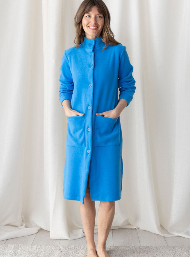 Maison Solfin - Robe de chambre femme polaire en polyester bleu azur – 48