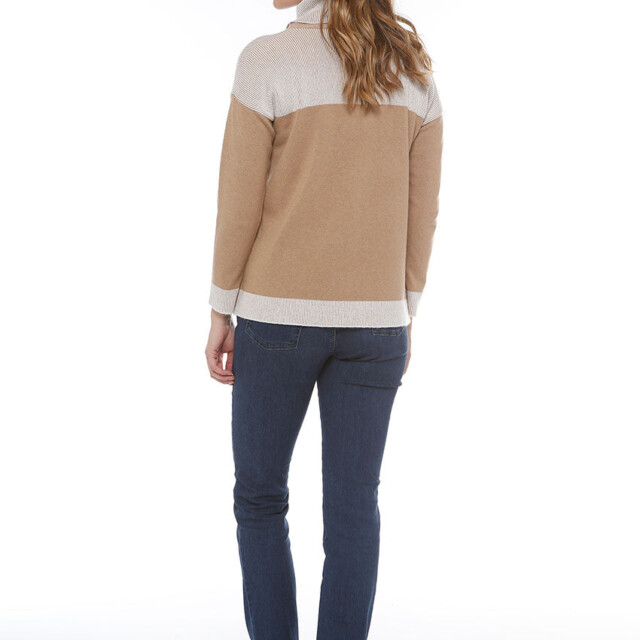 Maison Solfin - Pull col roulé en laine beige – 44/46