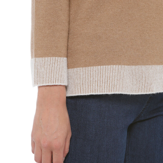 Maison Solfin - Pull col roulé en laine beige – 44/46