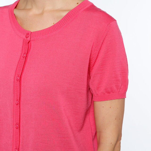 Maison Solfin - Cardigan femme manches courtes rose – 38