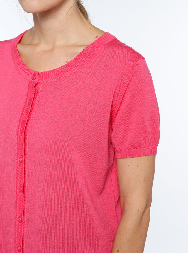 Maison Solfin - Cardigan femme manches courtes rose – 38