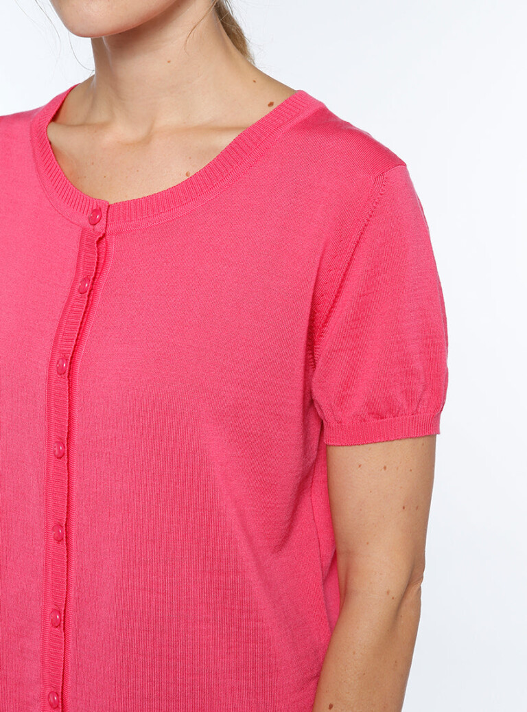 Maison Solfin - Cardigan femme manches courtes rose – 38