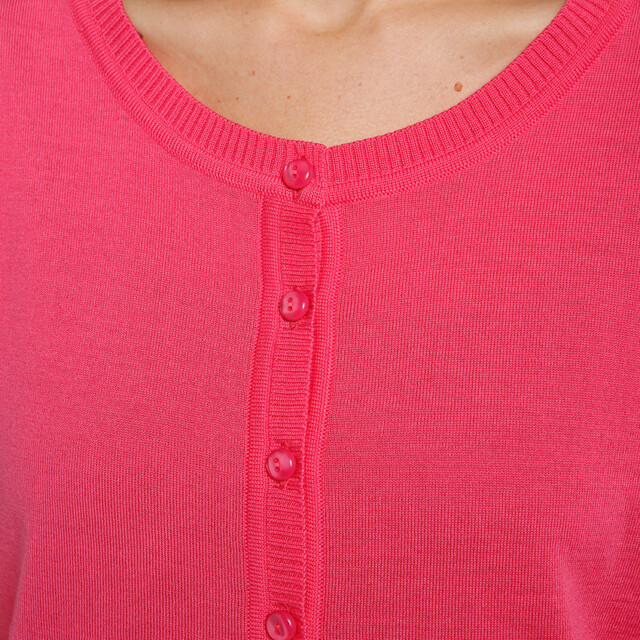 Maison Solfin - Cardigan femme manches courtes rose – 38