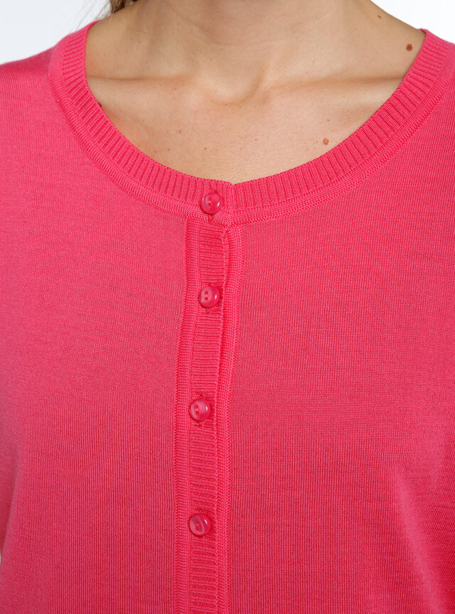 Maison Solfin - Cardigan femme manches courtes rose – 38