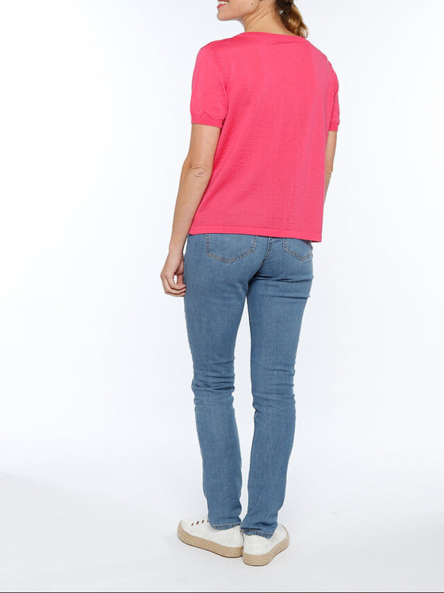 Maison Solfin - Cardigan femme manches courtes rose – 38